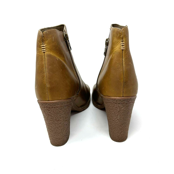 Timberland size 10‎  Tillston peep toe brown leather heeled boots A1V2A A3234 - Picture 4 of 9